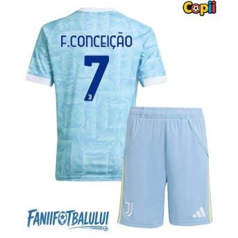 Juventus Francisco Conceicao #7 Echipament de Fotbal Replică 2025-26 Copii Deplasare (+ Șorturi)